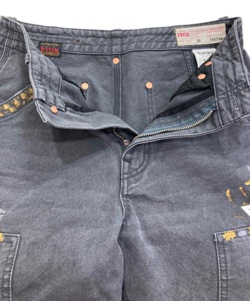 EVISU（エヴィス）EVISU (エヴィス) Seagull Embroidery & Logo Print Washed Pants グレー サイズ:29の古着・服飾アイテム