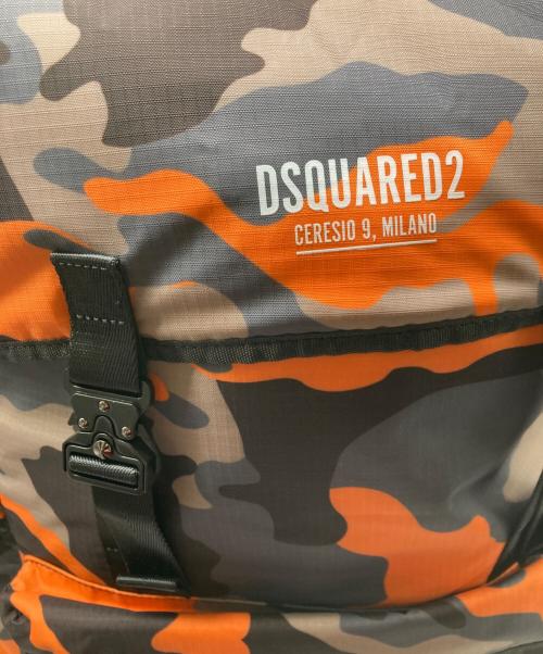 DSQUARED2（ディースクエアード）DSQUARED2 (ディースクエアード) CERESIO 9 CAMO BIG BACKPACK オレンジ×グレーの古着・服飾アイテム