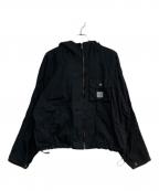 Hysteric Glamourヒステリックグラマー）の古着「CIRCLE GIRL オーバーサイズフーデッドブルゾン」｜ブラック