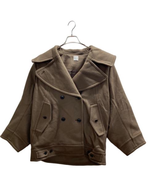 L’AUBE BLANC（ローブブラン）L’AUBE BLANC (ローブブラン) Signature Wide Lapel Mid Coat ブラウン サイズ:Freeの古着・服飾アイテム