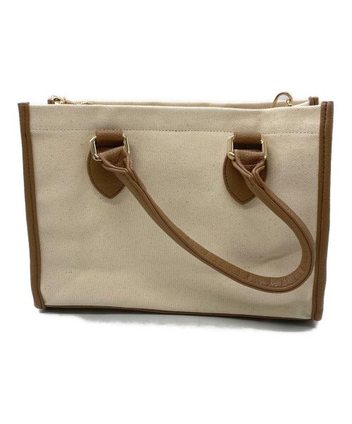 aprily（アプリリー）APRILY (アプリリー) APRILYキャンバストートバッグ ブラウン×ベージュの古着・服飾アイテム