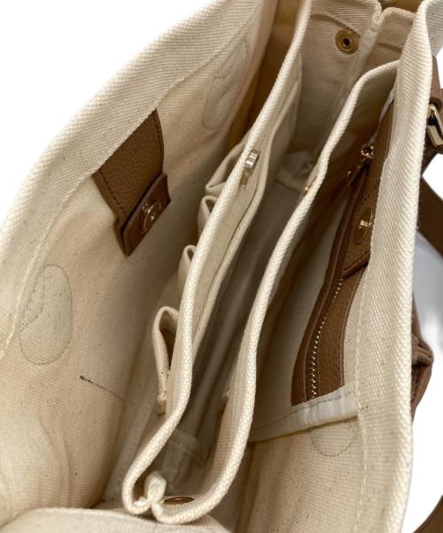 aprily（アプリリー）APRILY (アプリリー) APRILYキャンバストートバッグ ブラウン×ベージュの古着・服飾アイテム