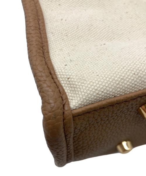 aprily（アプリリー）APRILY (アプリリー) APRILYキャンバストートバッグ ブラウン×ベージュの古着・服飾アイテム