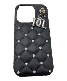 darich（ダーリッチ）の古着「キルティングビジューDDチャームiPhone16ケース」｜ブラック