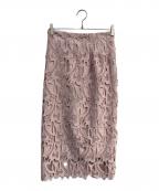 CELFORDセルフォード）の古着「ハートレースタイトスカート」｜ピンク
