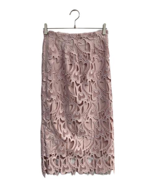 CELFORD（セルフォード）CELFORD (セルフォード) ハートレースタイトスカート ピンク サイズ:38の古着・服飾アイテム