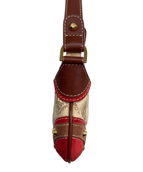 LOEWE（ロエベ）LOEWE (ロエベ) pre ownedハンドバッグ ベージュ×レッドの古着・服飾アイテム