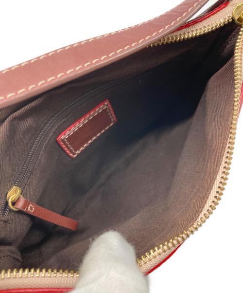 LOEWE（ロエベ）LOEWE (ロエベ) pre ownedハンドバッグ ベージュ×レッドの古着・服飾アイテム