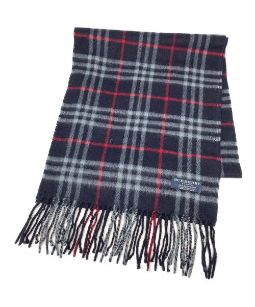 BURBERRY LONDON（バーバリーロンドン）BURBERRY LONDON (バーバリーロンドン) チェックマフラー ネイビーの古着・服飾アイテム