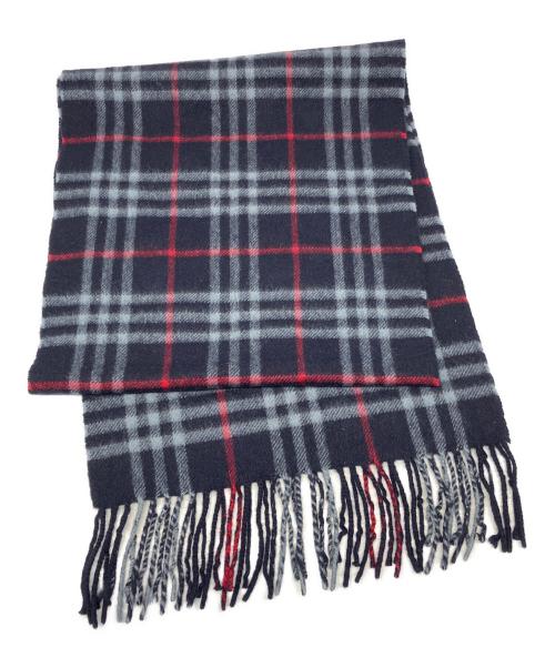 BURBERRY LONDON（バーバリーロンドン）BURBERRY LONDON (バーバリーロンドン) チェックマフラー ネイビーの古着・服飾アイテム