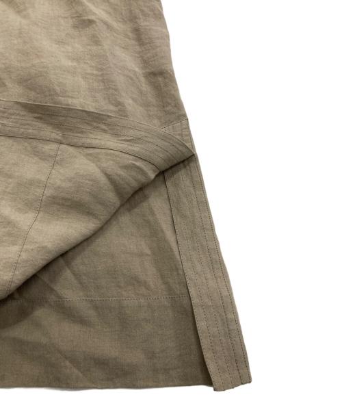 CLOTH&CROSS（クロスアンドクロス）CLOTH&CROSS (クロスアンドクロス) リネンボリュームスリーブカフタンワンピース ブラウン サイズ:1の古着・服飾アイテム