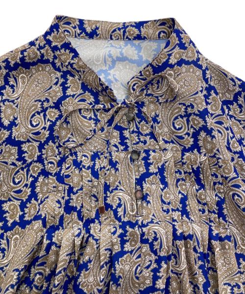 23区（ニジュウサンク）23区 (ニジュウサンク) Ratti ヴィンテージペイズリープリント ワンピース ブルー×ブラウン サイズ:38　(9)の古着・服飾アイテム