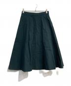 MARGARET HOWELLマーガレットハウエル）の古着「SOFT COMPACT COTTON SKIRT　25AW」｜グリーン