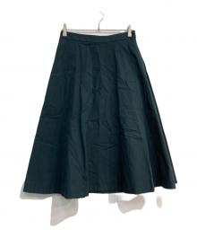 MARGARET HOWELL（マーガレットハウエル）の古着「SOFT COMPACT COTTON SKIRT　25AW」｜グリーン