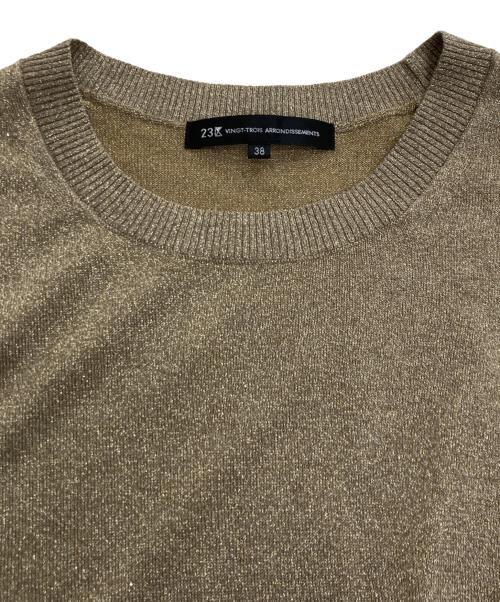 23区（ニジュウサンク）23区 (ニジュウサンク) 【洗える】オータムメタリック ラメ ニットT　 25AW ゴールド サイズ:38の古着・服飾アイテム