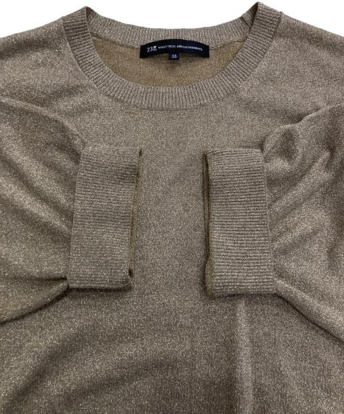 23区（ニジュウサンク）23区 (ニジュウサンク) 【洗える】オータムメタリック ラメ ニットT　 25AW ゴールド サイズ:38の古着・服飾アイテム