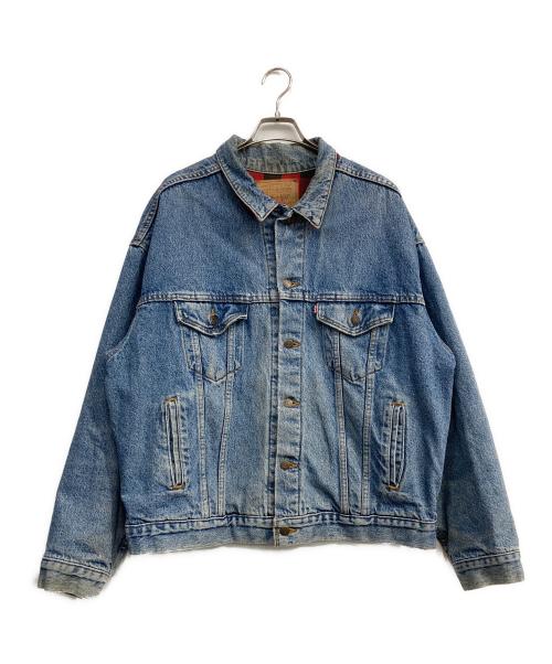 LEVI'S（リーバイス）LEVI'S (リーバイス) 裏地チェックネルデニムジャケット インディゴ サイズ:Lの古着・服飾アイテム