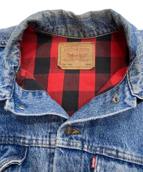 LEVI'S（リーバイス）LEVI'S (リーバイス) 裏地チェックネルデニムジャケット インディゴ サイズ:Lの古着・服飾アイテム