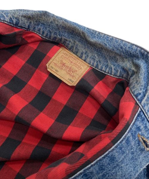 LEVI'S（リーバイス）LEVI'S (リーバイス) 裏地チェックネルデニムジャケット インディゴ サイズ:Lの古着・服飾アイテム
