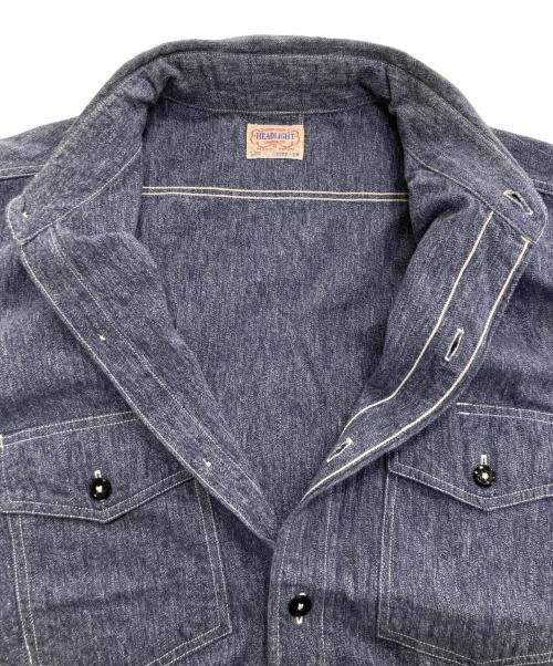 HEADLIGHT（ヘッドライト）HEADLIGHT (ヘッドライト) COVERT CHAMBRAY WORK SHIRT インディゴ サイズ:15.5の古着・服飾アイテム