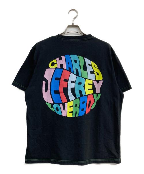 CHARLES JEFFREY LOVERBOY（チャールズ ジェフリー ラバーボーイ）CHARLES JEFFREY LOVERBOY (チャールズ ジェフリー ラバーボーイ) PRINTED LOGO TEE ブラック サイズ:Mの古着・服飾アイテム