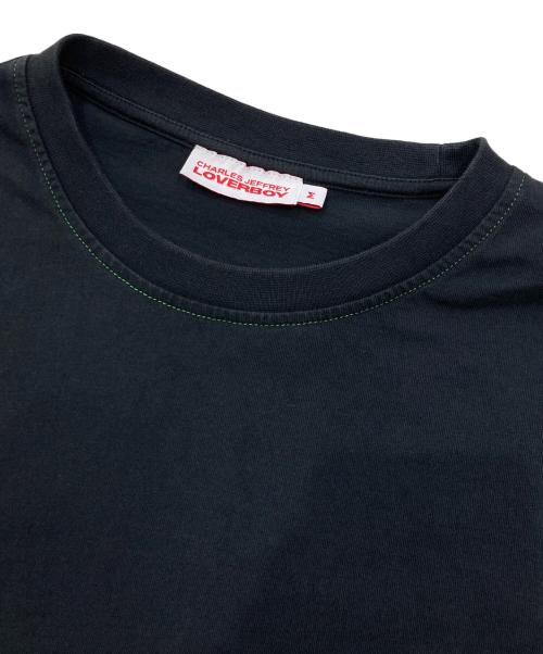 CHARLES JEFFREY LOVERBOY（チャールズ ジェフリー ラバーボーイ）CHARLES JEFFREY LOVERBOY (チャールズ ジェフリー ラバーボーイ) PRINTED LOGO TEE ブラック サイズ:Mの古着・服飾アイテム