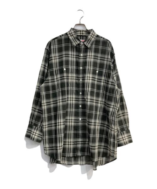 Spick and Span（スピック＆スパン）Spick and Span (スピック＆スパン) コットンボイルチェックルーズシャツ オリーブ サイズ:Freeの古着・服飾アイテム