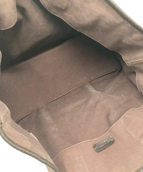BOTTEGA VENETA（ボッテガベネタ）BOTTEGA VENETA (ボッテガベネタ) キャンバスレザートートバッグ ブラウンの古着・服飾アイテム