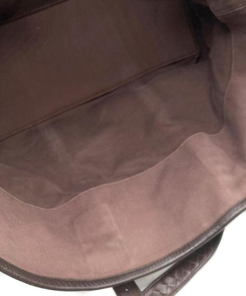 BOTTEGA VENETA（ボッテガベネタ）BOTTEGA VENETA (ボッテガベネタ) キャンバスレザートートバッグ ブラウンの古着・服飾アイテム