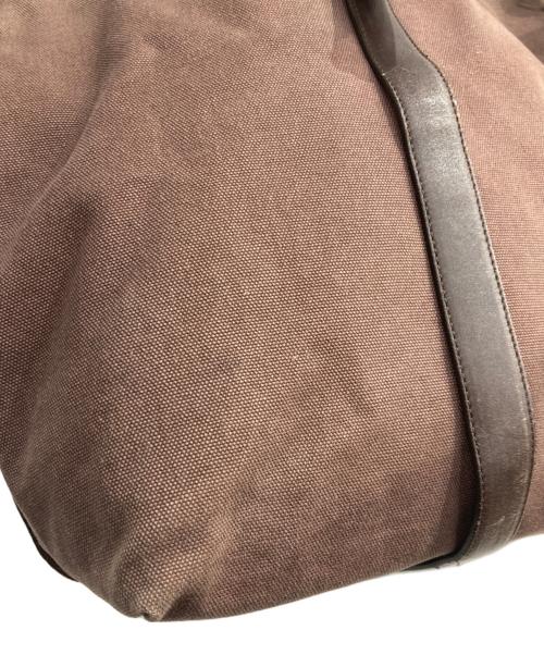 BOTTEGA VENETA（ボッテガベネタ）BOTTEGA VENETA (ボッテガベネタ) キャンバスレザートートバッグ ブラウンの古着・服飾アイテム