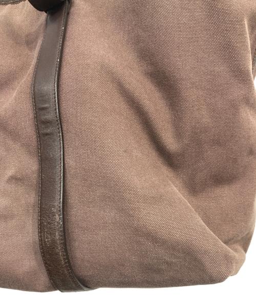 BOTTEGA VENETA（ボッテガベネタ）BOTTEGA VENETA (ボッテガベネタ) キャンバスレザートートバッグ ブラウンの古着・服飾アイテム