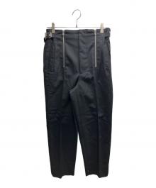 JOHN LAWRENCE SULLIVAN（ジョン ローレンス サリバン）の古着「WOOL GABARDINE ZIP TROUSERS」｜ブラック