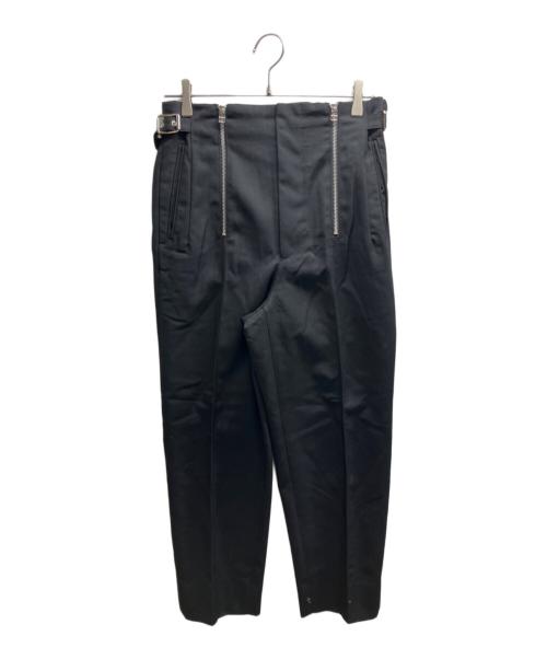 JOHN LAWRENCE SULLIVAN（ジョン ローレンス サリバン）JOHN LAWRENCE SULLIVAN (ジョン ローレンス サリバン) WOOL GABARDINE ZIP TROUSERS ブラック サイズ:44の古着・服飾アイテム