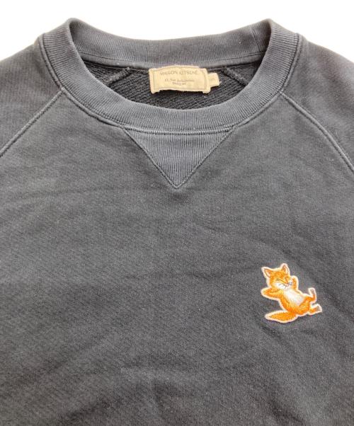 maison kitsune（メゾンキツネ）MAISON KITSUNE (メゾンキツネ) CHILLAX FOX クルーネックスウェット ブラック サイズ:Sの古着・服飾アイテム