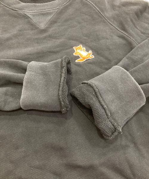 maison kitsune（メゾンキツネ）MAISON KITSUNE (メゾンキツネ) CHILLAX FOX クルーネックスウェット ブラック サイズ:Sの古着・服飾アイテム