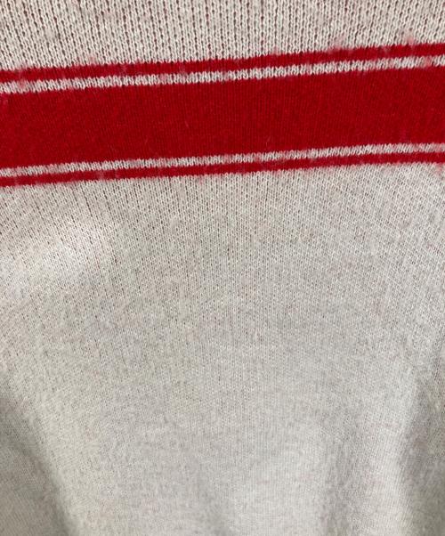 SUPREME（シュプリーム）Supreme (シュプリーム) back stripe sweater ホワイト×レッド サイズ:Lの古着・服飾アイテム