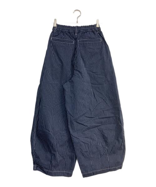HARVESTY（ハーベスティー）HARVESTY (ハーベスティー) ペンシル ストライプ サーカスパンツ ネイビー サイズ:2 未使用品の古着・服飾アイテム