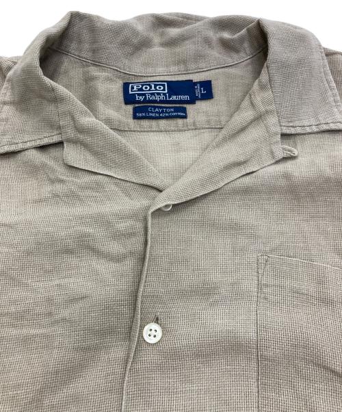 POLO RALPH LAUREN（ポロ・ラルフローレン）POLO RALPH LAUREN (ポロ・ラルフローレン) コットンリネンオープンカラーシャツ ベージュ サイズ:Lの古着・服飾アイテム