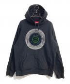 SUPREMEシュプリーム）の古着「Chenille Applique Hooded Sweatshirt」｜ブラック