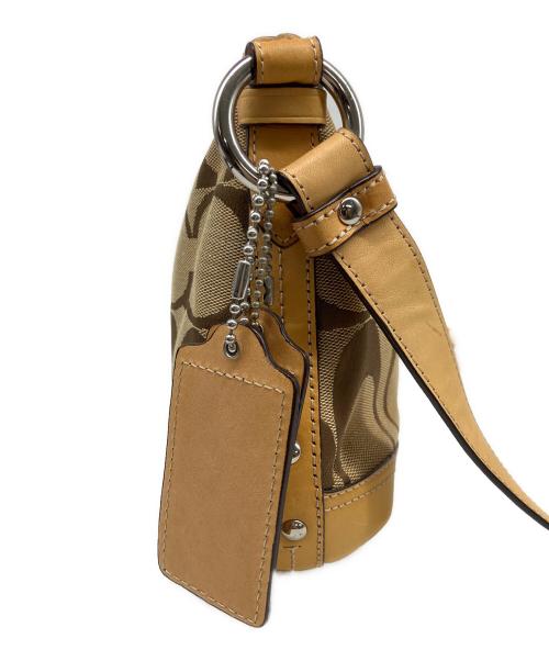 COACH（コーチ）COACH (コーチ) レザー切替ショルダーバッグ ブラウンの古着・服飾アイテム