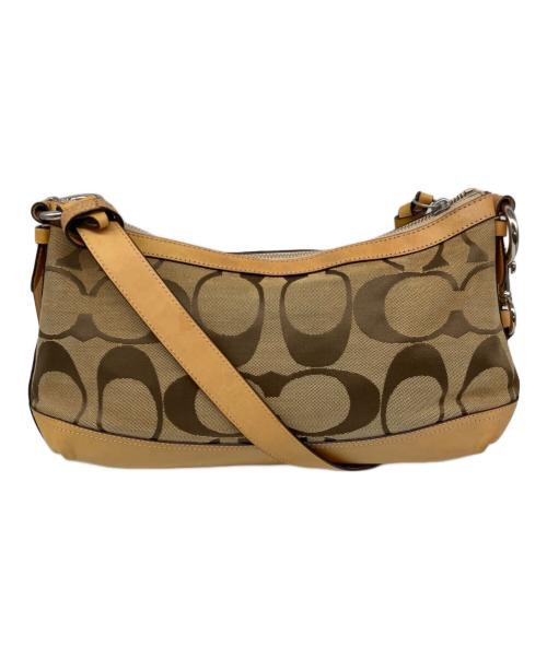 COACH（コーチ）COACH (コーチ) レザー切替ショルダーバッグ ブラウンの古着・服飾アイテム