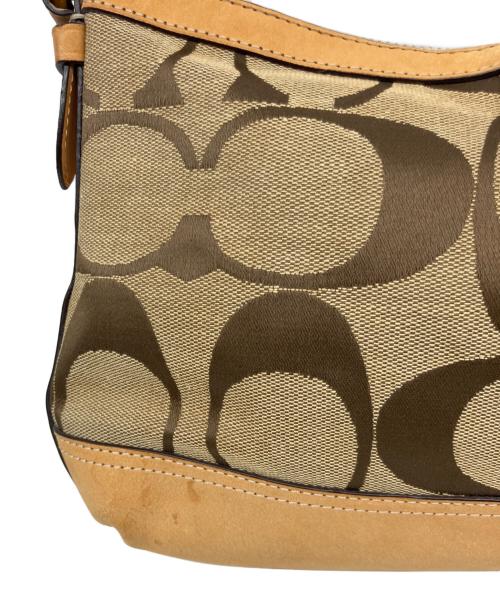 COACH（コーチ）COACH (コーチ) レザー切替ショルダーバッグ ブラウンの古着・服飾アイテム