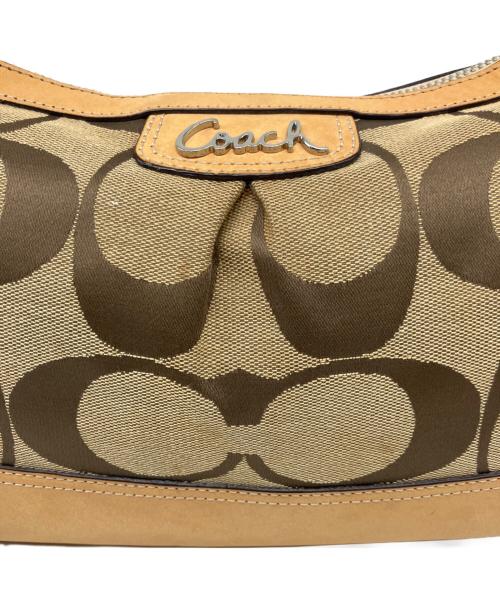 COACH（コーチ）COACH (コーチ) レザー切替ショルダーバッグ ブラウンの古着・服飾アイテム