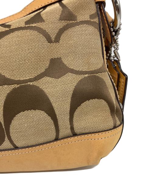 COACH（コーチ）COACH (コーチ) レザー切替ショルダーバッグ ブラウンの古着・服飾アイテム