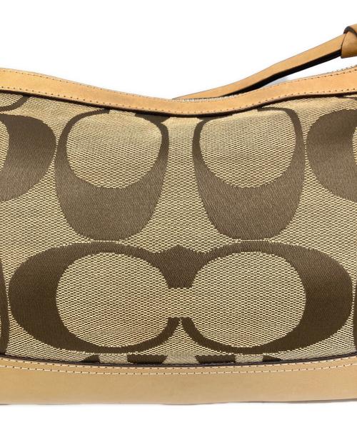 COACH（コーチ）COACH (コーチ) レザー切替ショルダーバッグ ブラウンの古着・服飾アイテム