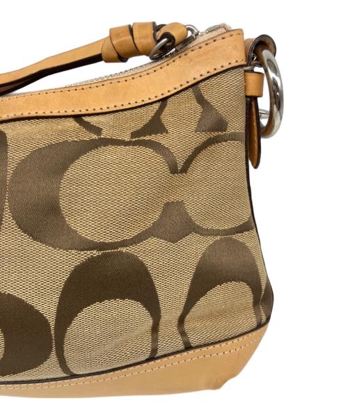 COACH（コーチ）COACH (コーチ) レザー切替ショルダーバッグ ブラウンの古着・服飾アイテム