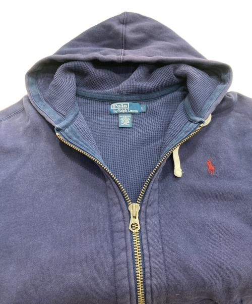 POLO RALPH LAUREN（ポロ・ラルフローレン）POLO RALPH LAUREN (ポロ・ラルフローレン) 裏サーマル ジップパーカー ネイビー サイズ:Lの古着・服飾アイテム