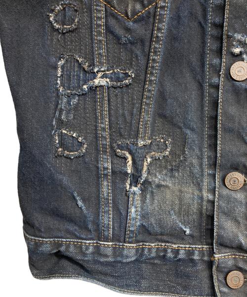LEVI'S（リーバイス）LEVI'S (リーバイス) リペア加工デニムジャケット　トルコ製 インディゴ サイズ:Sの古着・服飾アイテム