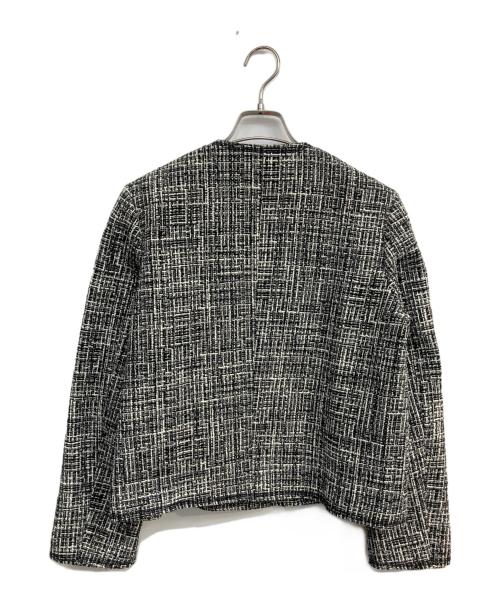 Mila Owen（ミラオーウェン）Mila Owen (ミラオーウェン) フラップデザイン金釦ツイードジャケット ホワイト×ブラックの古着・服飾アイテム