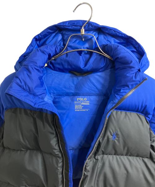 POLO RALPH LAUREN（ポロ・ラルフローレン）POLO RALPH LAUREN (ポロ・ラルフローレン) バイカラーダウンジャケット ブラック×ブルー サイズ:XL(キッズ規格)の古着・服飾アイテム